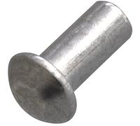 AERZETIX - C62010 - Lot de 20 Rivets en aluminium Ø2x4 mm à tête demi-ronde bombée - rivet plein/à frapper - DIN 660 - couleur argent - assemblage non démontable tôle cuir riveteuse