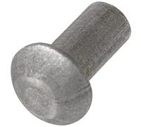 AERZETIX - C62014 - Lot de 20 Rivets en aluminium Ø2.5x5 mm à tête demi-ronde bombée - rivet plein/à frapper - DIN 660 - couleur argent - assemblage non démontable tôle cuir riveteuse