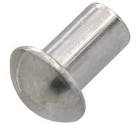 AERZETIX - C62026 - Lot de 20 Rivets en aluminium Ø4x6 mm à tête demi-ronde bombée - rivet plein/à frapper - DIN 660 - couleur argent - assemblage non démontable tôle cuir riveteuse