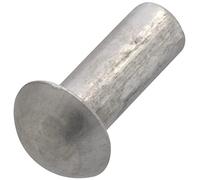 AERZETIX - C62027 - Lot de 20 Rivets en aluminium Ø4x10 mm à tête demi-ronde bombée - rivet plein/à frapper - DIN 660 - couleur argent - assemblage non démontable tôle cuir riveteuse