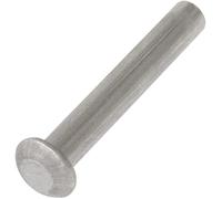 AERZETIX - C62031 - Lot de 10 Rivets en aluminium Ø4x25 mm à tête demi-ronde bombée - rivet plein/à frapper - DIN 660 - couleur argent - assemblage non démontable tôle cuir riveteuse