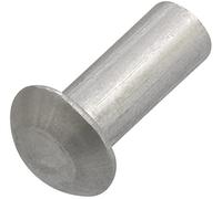 AERZETIX - C62037 - Lot de 10 Rivets en aluminium Ø5x12 mm à tête demi-ronde bombée - rivet plein/à frapper - DIN 660 - couleur argent - assemblage non démontable tôle cuir riveteuse
