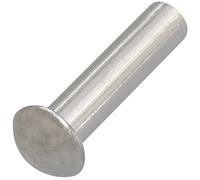 AERZETIX - C62039 - Lot de 10 Rivets en aluminium Ø5x20 mm à tête demi-ronde bombée - rivet plein/à frapper - DIN 660 - couleur argent - assemblage non démontable tôle cuir riveteuse