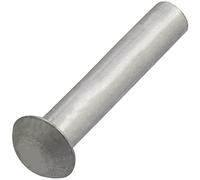 AERZETIX - C62040 - Lot de 10 Rivets en aluminium Ø5x25 mm à tête demi-ronde bombée - rivet plein/à frapper - DIN 660 - couleur argent - assemblage non démontable tôle cuir riveteuse