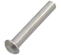 AERZETIX - C62041 - Lot de 10 Rivets en aluminium Ø5x30 mm à tête demi-ronde bombée - rivet plein/à frapper - DIN 660 - couleur argent - assemblage non démontable tôle cuir riveteuse