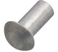 AERZETIX - C62044 - Lot de 10 Rivets en aluminium Ø6x12 mm à tête demi-ronde bombée - rivet plein/à frapper - DIN 660 - couleur argent - assemblage non démontable tôle cuir riveteuse