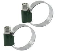 AERZETIX - C63663 - Lot de 2 Colliers de Serrage à Crémaillère à Vis Tangente Renforcé 40-60 mm - Collier à Bande Non Perforée - Largeur 12 mm - en Acier Zingué - Couleur Argent