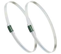 AERZETIX - C63721 - Lot de 2 Colliers de Serrage à Crémaillère à Vis Tangente Renforcé 210-240 mm - Collier à Bande Non Perforée - Largeur 12 mm - en Acier Zingué - Couleur Argent