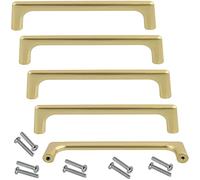 AERZETIX - C63906 - Lot de 5 poignées de meubles entraxe 128 mm - pour porte armoire placard tiroir décoration intérieur cuisine salon assemblage - en métal - finition mat doré