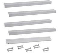 AERZETIX - C64313 - Lot de 5 poignées de meuble entraxe 192 mm - porte armoire placard tiroir aménagement décoration intérieur cuisine salon assemblage - en aluminium - couleur argent mat