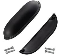 AERZETIX - C64383 - Lot de 2 poignées de meuble entraxe 96 mm - pour porte armoire placard tiroir aménagement décoration intérieur cuisine salon assemblage - en métal - couleur noir mat