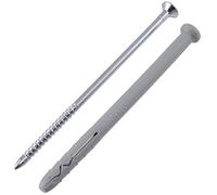 AERZETIX - C65090 - Lot de 25 Chevilles à Clou/Frapper Ø8x120 mm + vis а tête fraisée Ø5×125 mm avec collerette - en Nylon et métal - Fixation en béton Brique Outil matériaux Plein travaux perçage