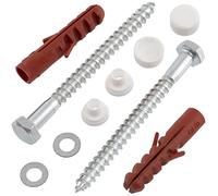 AERZETIX - C65138 - Kit de fixation pour WC/bidet vis Ø6x70 mm montage au sol - cheville Ø10x50 mm - en nylon/métal - tirefonds à tête hexagonale - pour sanitaire béton travaux fixation plomberie