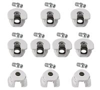 AERZETIX - C65767 - Lot de 10 ferrures d'assemblage à excentrique encastrée + 10 goujon Ø6x16 mm - pour panneau de 16 mm - en acier - couleur blanc - menuisier meuble bois MDF mélaminé placard