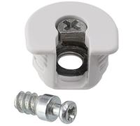 AERZETIX - C65767 - Lot de 30 ferrures d'assemblage à excentrique encastrée + 30 goujon Ø6x16 mm - pour panneau de 16 mm - en acier - couleur blanc - menuisier meuble bois MDF mélaminé placard