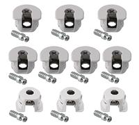 AERZETIX - C65768 - Lot de 10 ferrures d'assemblage à excentrique encastrée + 10 goujon Ø6x20 mm - pour panneau de 18 mm - en acier - couleur blanc - menuisier meuble bois MDF mélaminé placard
