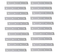 AERZETIX - C65807 - Lot de 20 Pattes d'assemblage plates 110x15x2 mm perforées à 4 trous - plaque de fixation - en acier - raccord pour meuble montage réglable ajustable quincaillerie
