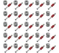 AERZETIX - C65853 - Lot de 25 ferrures d'assemblage à excentrique encastrée + 25 goujon Ø6x44 mm - pour panneau de 18 mm - en acier - menuisier ébéniste meuble bois MDF mélaminé placard tourillons