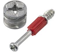 AERZETIX - C65853 - Lot de 50 ferrures d'assemblage à excentrique encastrée + 50 goujon Ø6x44 mm - pour panneau de 18 mm - en acier - menuisier ébéniste meuble bois MDF mélaminé placard tourillons