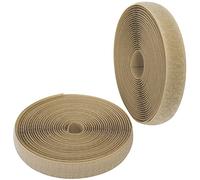AERZETIX - C65925 - Bande/rouleau de scratch 20 mm 5 mètre auto-agrippant - organisateur/serre câbles - ruban sac vêtement attache sangle - couleur: beige foncé - en polyamide et polyester