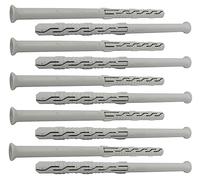 AERZETIX C67081 Chevilles universelles Ø8x140 mm, Lot de 10 | Collerette biseautée/fraisée, Polyamide, Maçonnerie fixation béton brique parpaing