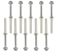 AERZETIX C67136 Lot de 10 Chevilles Plastique Ø10x80mm + 10 Vis Ø7x90mm | À collerette, Autotaraudeuses, Tête hexagonale empreinte étoile TX40, Béton brique, Perçage fixation