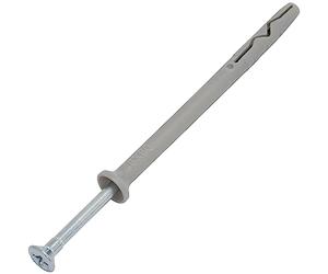 AERZETIX - C67159 - Lot de 50 Chevilles à Clou Ø6x80mm à collerette biseautée en polyéthylène + 50 Clou-vis Ø3.9x85 mm à tête fraisée PZ2 en Acier - à Frapper - ossature métallique béton Brique