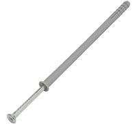 AERZETIX - C67172 - Lot de 25 Chevilles à Clou Ø10x180mm à collerette biseautée en polyéthylène + 25 Clou-vis Ø6.9x190 mm à tête fraisée PZ3 en Acier - à Frapper - ossature métallique béton Brique
