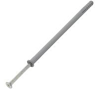 AERZETIX C67173 Chevilles à Clou Ø10x200mm + Clou-vis Ø6.9x210mm | Lot de 25 chevilles, Collerette biseautée, Polyéthylène, 25 clou-vis tête fraisée PZ3 acier