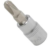 AERZETIX - C71005 - Douille tournevis monobloc 1/4'' PH3 x 37 mm pour vis cruciforme - DIN 3120 - embout pour liquet manuelle - en acier CR-V 6150 AISI S2 HRC 58-62 - finition nickelée