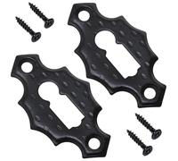 AERZETIX - C73734 - Paire de 2 rosettes plaques 60x34x2.5 mm pour serrure de porte à clé ordinaire - montage vérticale - cache trou de n métal - couleur noir mat - rosace ferrure cylindre