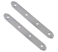 AERZETIX - C76194 - Lot de 2 Pattes d'assemblage plates 200x25x2.5 mm à 4 trous - support fixation réparation - en acier zingué - raccord pour meuble
