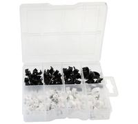 AERZETIX C76279 Kit Attache-Câbles Cavalier à Clouer Blanc et Noir | Avec Boîtier de Rangement, Attache Pontet avec Clou de Montage, En Plastique, Assortiment