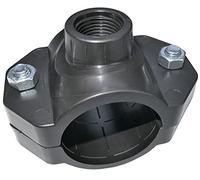 AERZETIX - Collier de Prise en Charge Dérivation Ø50x1/2'' - à 2 Boulons - Raccord Plastique pour Tuyau d'Eau Filetage Femelle