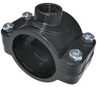 AERZETIX - Collier de Prise en Charge pour Tuyau Ø63 - Filetage 1/2'' - à 4 Boulons - Collier de Dérivation de Conduites Secondaires - Plastique