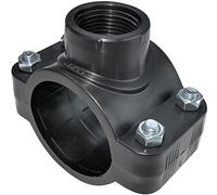 AERZETIX - Collier de Prise en Charge pour Tuyau Ø63 - Filetage 1'' - à 4 Boulons - Collier de Dérivation de Conduites Secondaires - Plastique