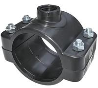 AERZETIX - Collier de Prise en Charge pour Tuyau Ø75 - Filetage 1/2'' - à 4 Boulons - Collier de Dérivation de Conduites Secondaires - Plastique