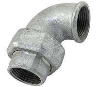 AERZETIX - Coude Union en Fonte 1" Femelle-Femelle - Raccord de Tuyau à Joint Fileté à Visser - Finition Zinguée - Plomberie Chauffage Travaux Installation d'Eau Alimentation - C65064