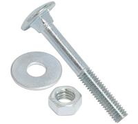 AERZETIX Ensemble de 25 boulons carrossiers M5x40mm / rondelles et écrous M5 / en acier zingué/pour fixation et assemblage
