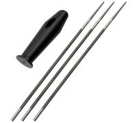 AERZETIX Kit 3 Limes Rondes Affûtage Ø4.8mm 250mm Tronçonneuse 0.325" | Manuel, Poignée en Plastique Incluse