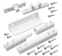 AERZETIX - Kit d'accessoires pour cadre moustiquaire : 2 paumelles, 1 poignée, 1 loquet en plastique blanc + 14 vis auto-perçantes (Ø3.9x22 mm, Ø3.9x13 mm, Ø3.9x16 mm)
