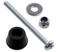 AERZETIX - Kit de 12 Patins de Meubles Ronds Ø11.5x7.4 mm en Caoutchouc Noir + 12 vis métaux M3x35 mm + 12 écrous de Blocage M3 + 12 rondelles Larges pour Boulon M3