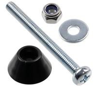 AERZETIX - Kit de 12 Patins de Meubles Ronds Ø14.8x7 mm en Plastique Noir + 12 Vis Métaux M3x30 mm + 12 Écrous de Blocage M3 + 12 Rondelles Larges pour Boulon M3