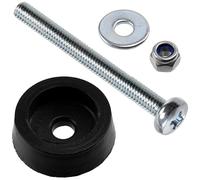 AERZETIX - Kit de 12 patins de meubles ronds Ø14x5 mm en plastique noir + 12 vis métaux M3x30 mm + 12 écrous autobloquants M3 + 12 rondelles larges pour boulon M3