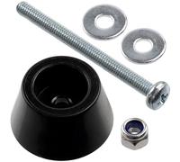 AERZETIX - Kit de 12 Patins de Meubles Ronds Ø20x10.5 mm en Plastique Noir + 12 Vis Métaux M3x35 mm + 12 Écrous Autobloquants M3 + 24 Rondelles Larges pour Boulon M3