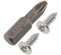 AERZETIX Kit de 120 vis universelles autotaraudeuses Ø3.9x9.5 mm à tête bombée avec 1 embout PZ2