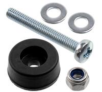 AERZETIX - Kit de 4 Patins de Meubles Ronds Ø17x7 mm en Caoutchouc Noir + 4 Vis Métaux M4x30 mm + 4 Écrous de Blocage M4 + 8 Rondelles pour Boulon M4