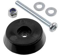 AERZETIX - Kit de 4 patins de meubles ronds Ø25x6 mm en plastique noir + 4 vis métaux M3x20 mm + 4 écrous de blocage M3 + 8 rondelles pour boulon M3 pour aménagement mobilier
