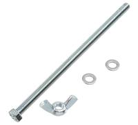 AERZETIX - Kit ensemble de 10 écrous papillons à oreilles M5 + 20 rondelles plates + 10 boulons M5x100 mm à tête hexagonale | en acier
