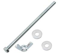 AERZETIX - Kit ensemble de 10 écrous papillons à oreilles M5 + 20 rondelles plates larges pour vis M5 + 10 boulons M5x100 mm à tête hexagonale - en acier